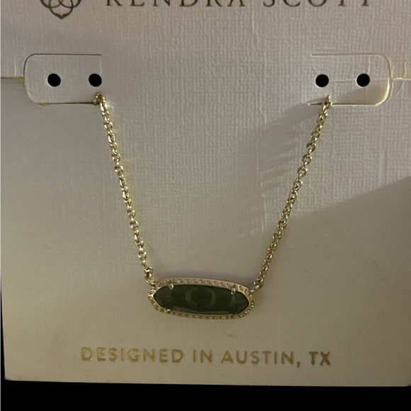 Kendra Scott Green Bar Necklace Minimalist Design
